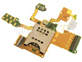 Flex con Conector Tarjeta SIM, Flash, Sensor de Proximidad y Contacto Conector de Audio, Jack para Sony Xperia Ray, ST18I
