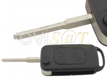 Producto Genérico - Carcasa de telemando 2 pulsadores con espadin plegable de Mercedes Benz