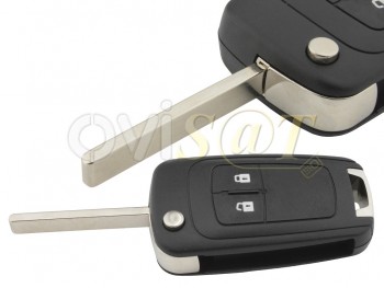 Producto Genérico - Telemando de 2 botones para Opel Astra (H,J), Zafira B e Insignia con transponder ID46