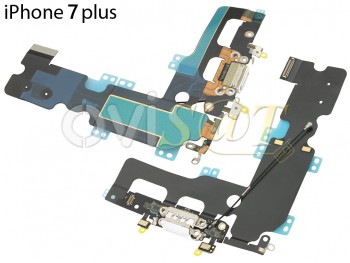Circuíto flex con conector de carga y accesorios blanco para iPhone 7 Plus de 5.5 pulgadas