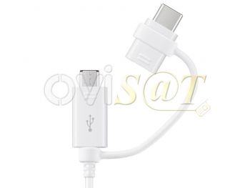 Cable de datos Samsung EP-DG930DWEGWW de color blanco con conector USB a Micro-USB / USB tipo C de 1.5 m, en blister