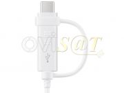 Cable de datos Samsung EP-DG930DWEGWW de color blanco con conector USB a Micro-USB / USB tipo C de 1.5 m, en blister