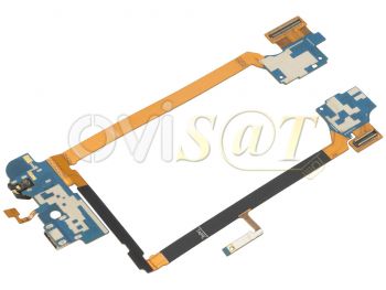Flex con conector de accesorios y carga, Micro USB, conector de audio, jack y micrófono para LG Optimus G2, D802. Con conector largo de 20 pines