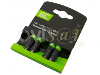 Pack de 4 pilas / baterías recargables Green Cell AAA HR03 1.2 V 950 mAh, en blister