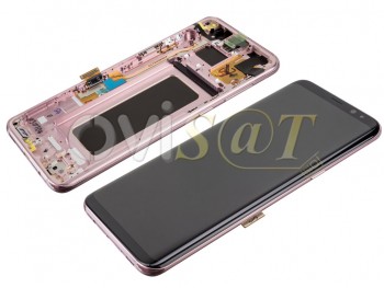 Pantalla service pack completa Super AMOLED rosa para Samsung Galaxy S8 Plus, G955F