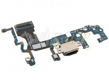 Placa auxiliar PREMIUM con conector USB Tipo C, de carga, de datos y accesorios con micrófono para Samsung Galaxy S9, G960F/SD