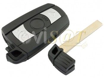 Producto Genérico - Carcasa llave 3 botones para BMW Serie 5, con hueco tapa de batería