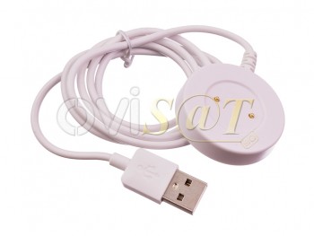 Base de carga / cargador USB inalámbrico blanco con carga magnética para Huawei con cable de 1 metro de longitud