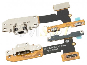 Cable flex / placa auxiliar con conector de carga micro USB y pulsadores / switchs de botones de volumen Lenovo Yoga Tablet 3 8.0