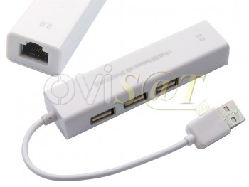 Adaptador blanco válido para Windows y Macbook con 3 puertos USB HUB, en blister