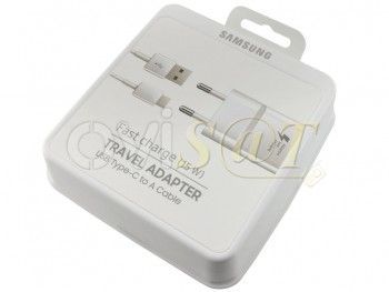Cargador EP-TA20EWE + cable USB tipo C EP-DN930CWE / EP-DW720CBE para dispositivos Samsung con entrada USB tipo C - 5V / 2A, en blíster