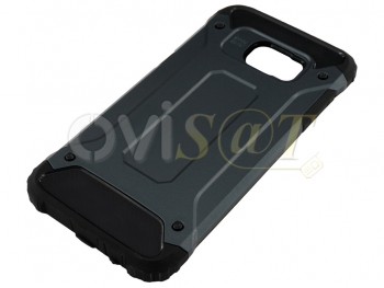 Funda negra / gris de TPU con chasis semi-rigido para Samsung Galaxy S7 Edge, G935