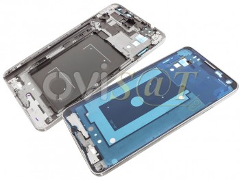 Carcasa frontal para Samsung N9005 Galaxy Note 3/III con marco plateado