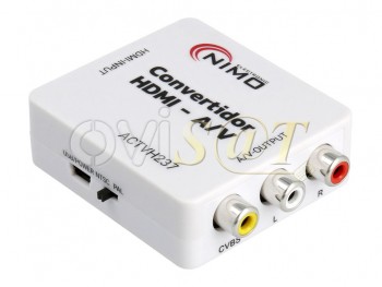 Convertidor HDMI Digital - A/V compuesto 3RCA, blanco.