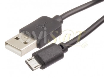Cable de datos negro de USB a micro USB de alta velocidad.
