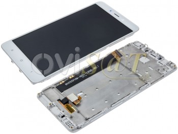 Pantalla completa IPS LCD blanca con carcasa frontal para Xiaomi Redmi Note 4