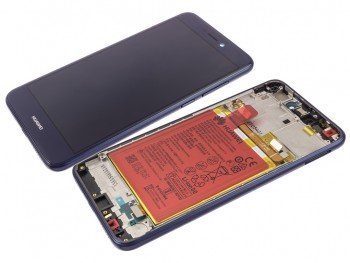 Pantalla Service Pack completa IPS azul con marco para Huawei P8 Lite (2017)