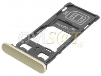 Bandeja SIM y SD lima dorado para Sony Xperia X Dual, F5122