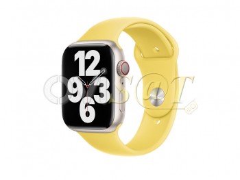 Correa de silicona amarilla (lemon zest) para reloj inteligente Apple Watch Series 7/8 de 41mm