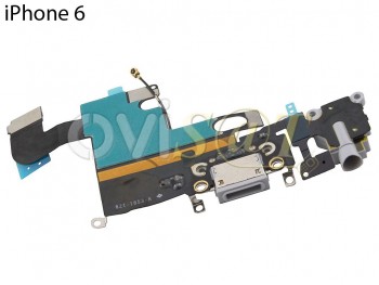 flex calidad premium con conector de carga lightning, conector de audio y micrófono iPhone 6 gris