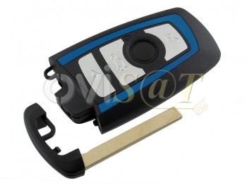 Producto genérico - Telemando 4 botones color azul 315 Mhz FSK llave inteligente "Smart Key" para BMW, con espadín de emergencia