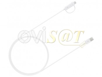 Cable de datos tipo Samsung EP-DG930DWEGWW de color blanco con adaptador / conector USB a Micro-USB / USB tipo C de 1.5 m