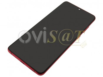 Pantalla service pack completa Dynamic AMOLED 2X con marco rojo "Aura red" para Samsung Galaxy S20 Plus, G985F / Galaxy S20 Plus 5G, G986F