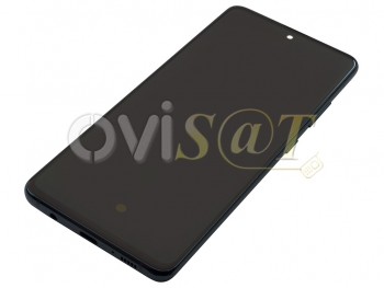 Pantalla completa Service Pack SUPER AMOLED negra con marco negro "Prism cube black" para Samsung Galaxy A51 5G, SM-A516
