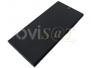 Pantalla Service Pack completa Dynamic AMOLED 2X negra con marco gris grafito "Graphite" para Samsung Galaxy S22 Ultra 5G, SM-S908