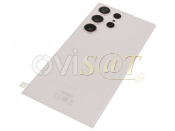 Carcasa trasera / Tapa de batería color blanco (cream) service pack para Samsung Galaxy S23 Ultra, SM-S918B