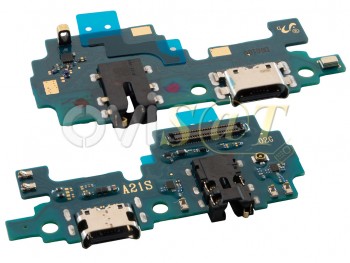 Placa auxiliar Service Pack con conector de carga, datos y accesorios USB Tipo C y conector jack 3.5mm para Samsung Galaxy A21s, SM-A217