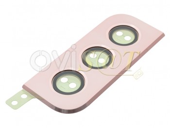 Embellecedor / marco de lente de cámaras traseras rosa dorado "Pink gold" para Samsung Galaxy S22 5G, SM-S901