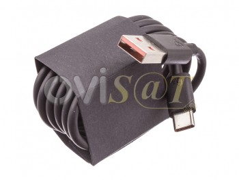 Cable negro 6A de carga y datos de alta velocidad con conector USB a USB tipo C con super carga 66W , 1 metro longitud
