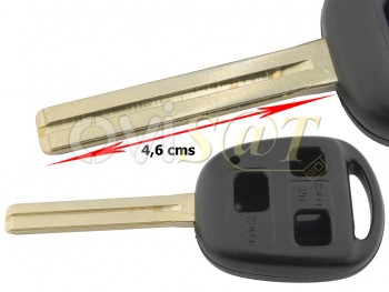 Producto Genérico - Carcasa llave para telemando Lexus y Toyota de 3 botones + espadín (largo).