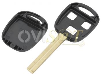 Producto Genérico - Carcasa llave para telemando Lexus y Toyota de 3 botones + espadín (largo).