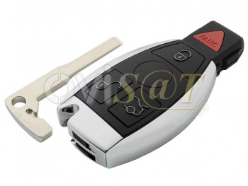 Producto genérico - Telemando versión USA 4 botones 315 MHz FSK "Smart Key" llave inteligente FBS3 para Mercedes, con espadín