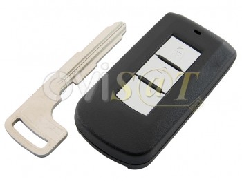 Producto Genérico - Telemando de 2 botones 433 MHz FSK GHR-M004 "Smart key" llave inteligente para Mitsubishi Pajero Sport / L200, con espadín