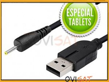Cable USB a conector de carga de tablet 2,5