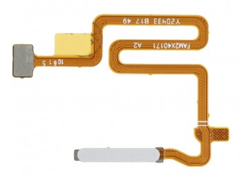 Cable flex con botón sensor / lector de huellas blanco / plata para Oppo A74 5G