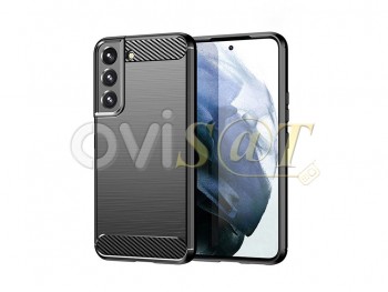 Funda negra con efecto fibra de carbono para Samsung Galaxy S22 Plus 5G, SM-S906