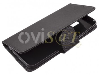 Funda negra tipo (libro/agenda) tela con soporte interno de TPU para Samsung Galaxy S9 Plus, G965F