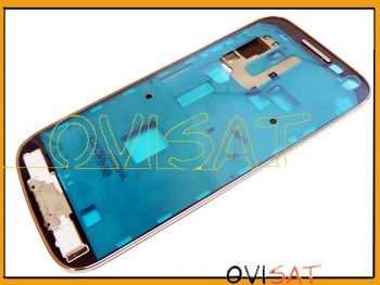 Carcasa, chasis central blanco con marco y adhesivo para Samsung Galaxy S4 Mini LTE, I9195