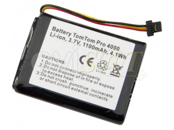 Batería genérica para TomTom XXL, PRO4000, One XL 4EG0 001.17, One XL 340 4EG0 001.08, 340S Live XL, 1100 mAh,3.7V, 4.1 Wh, Li-on