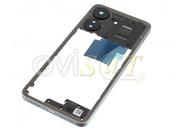 Carcasa frontal blanca (Glacier White) con NFC y lentes de cámara para Xiaomi Redmi 13C 4G, 23100RN82L