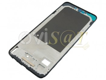 Carcasa frontal / central con marco negro / gris "Onyx Gray" y flex de botones laterales para Xiaomi Redmi Note 10, M2101K7AI, M2101K7AG