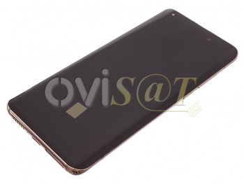 Pantalla completa SUPER AMOLED negra con marco dorado "Peach gold" para Xiaomi Mi 10 5G / Mi 10 Pro 5G (versión S) - Calidad PREMIUM