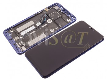Pantalla completa IPS LCD negra con marco azul para Xiaomi MI 8 Lite